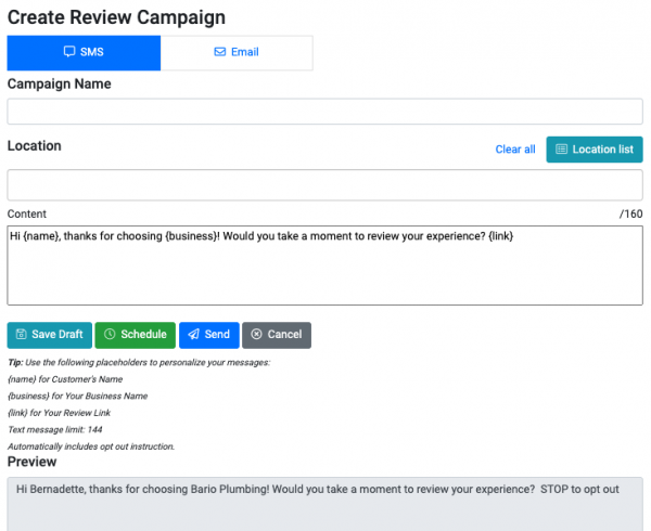 Create Reviews Campaign On AddMe